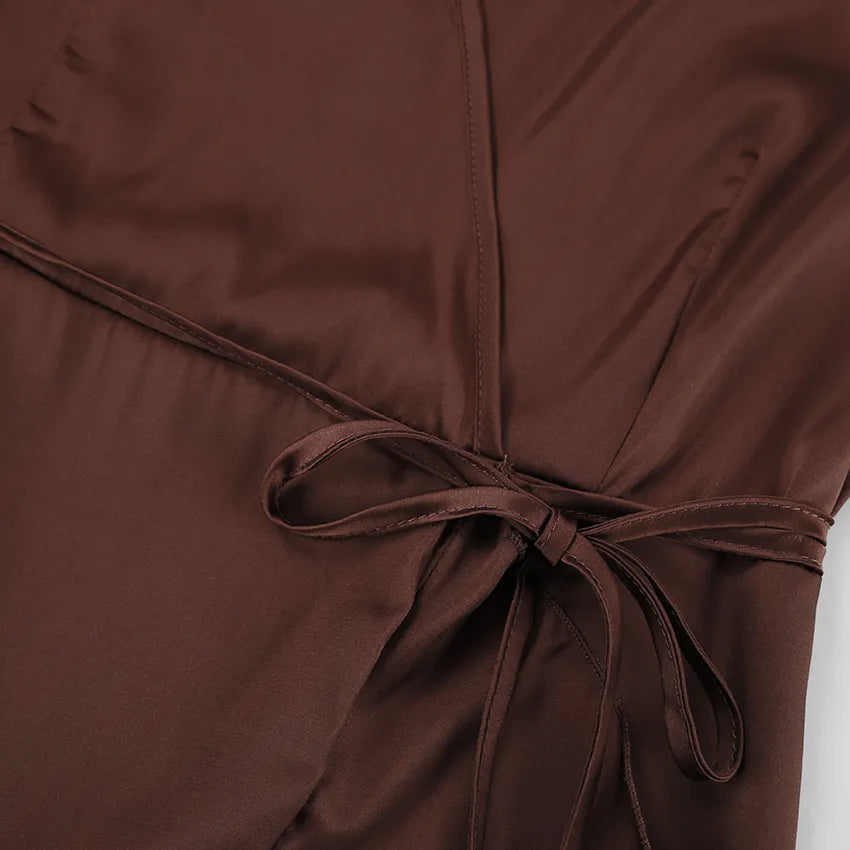 Elegant Brown Asymmetrical Wrap